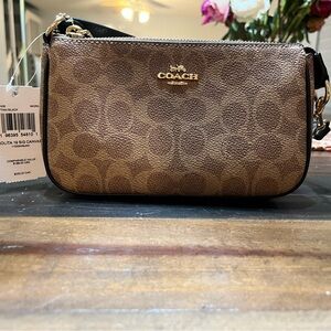 Coach Brown Clutch with Signature Monogram